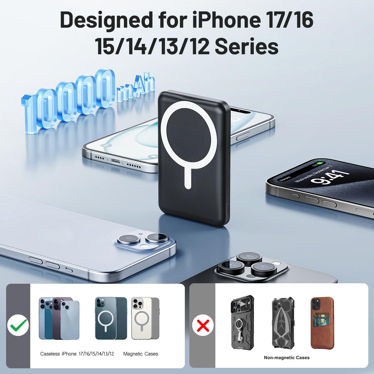MagSafe Portable Power Bank 10000mAh – Wireless Charger