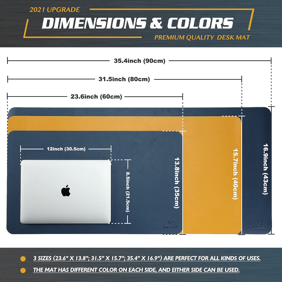 KNODEL Large Non-Slip Desk Pad & Mouse Pad