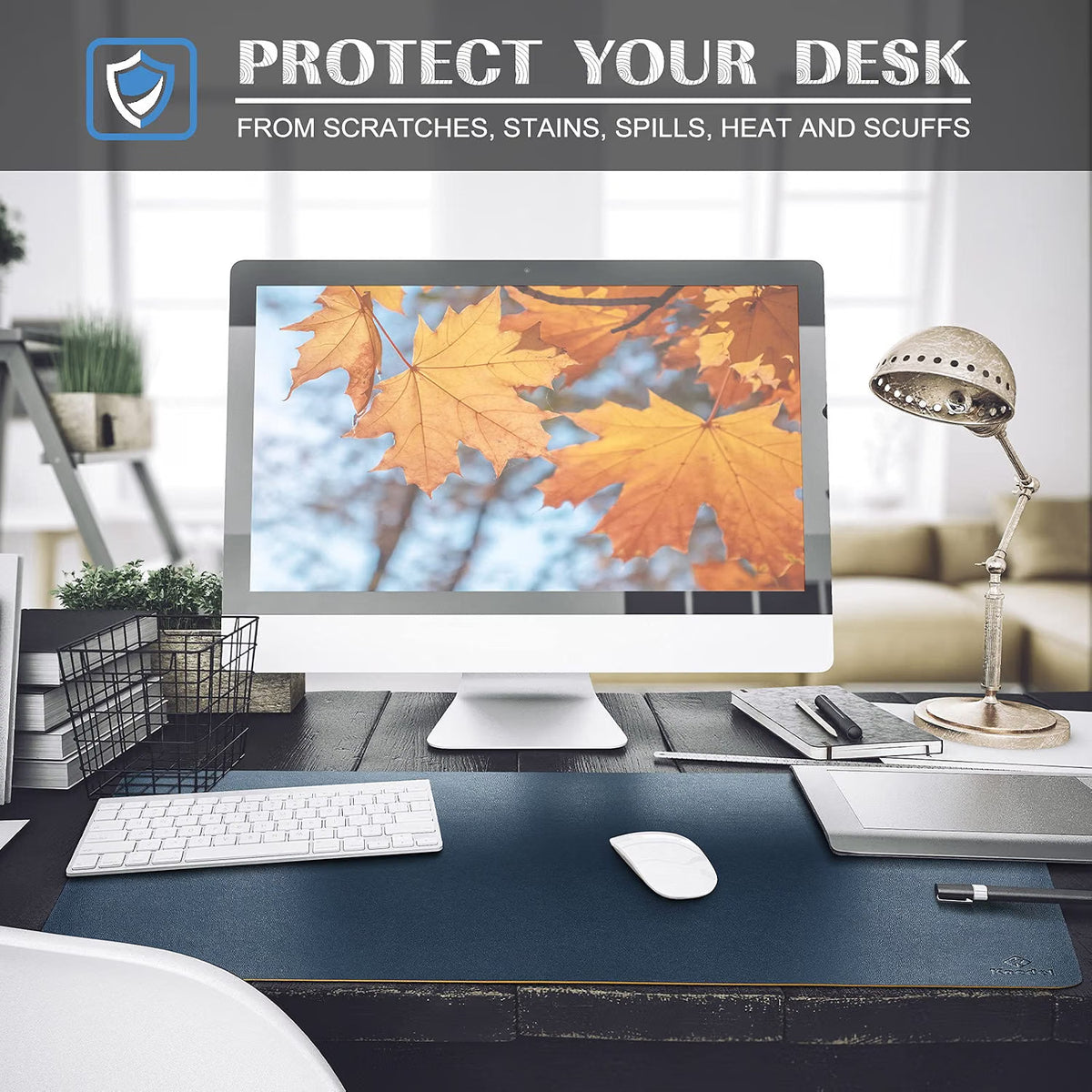 KNODEL Large Non-Slip Desk Pad & Mouse Pad