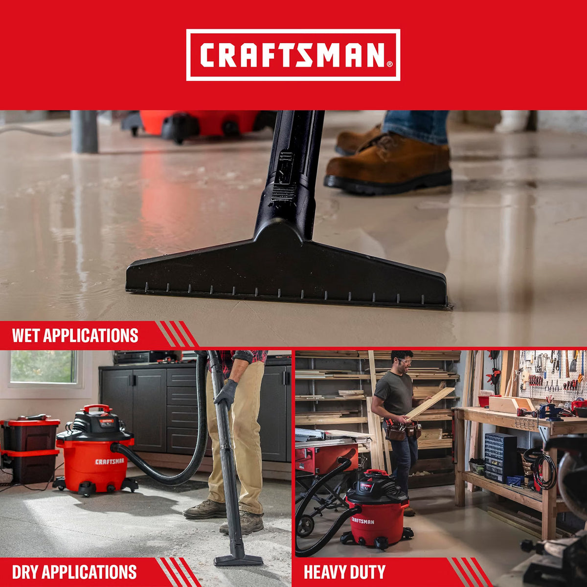 CRAFTSMAN Heavy-Duty Wet/Dry Vac with Attachments